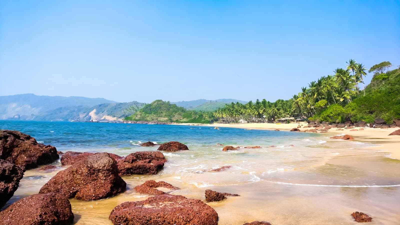 Beautiful Goa beach with golden sand and turquoise waters